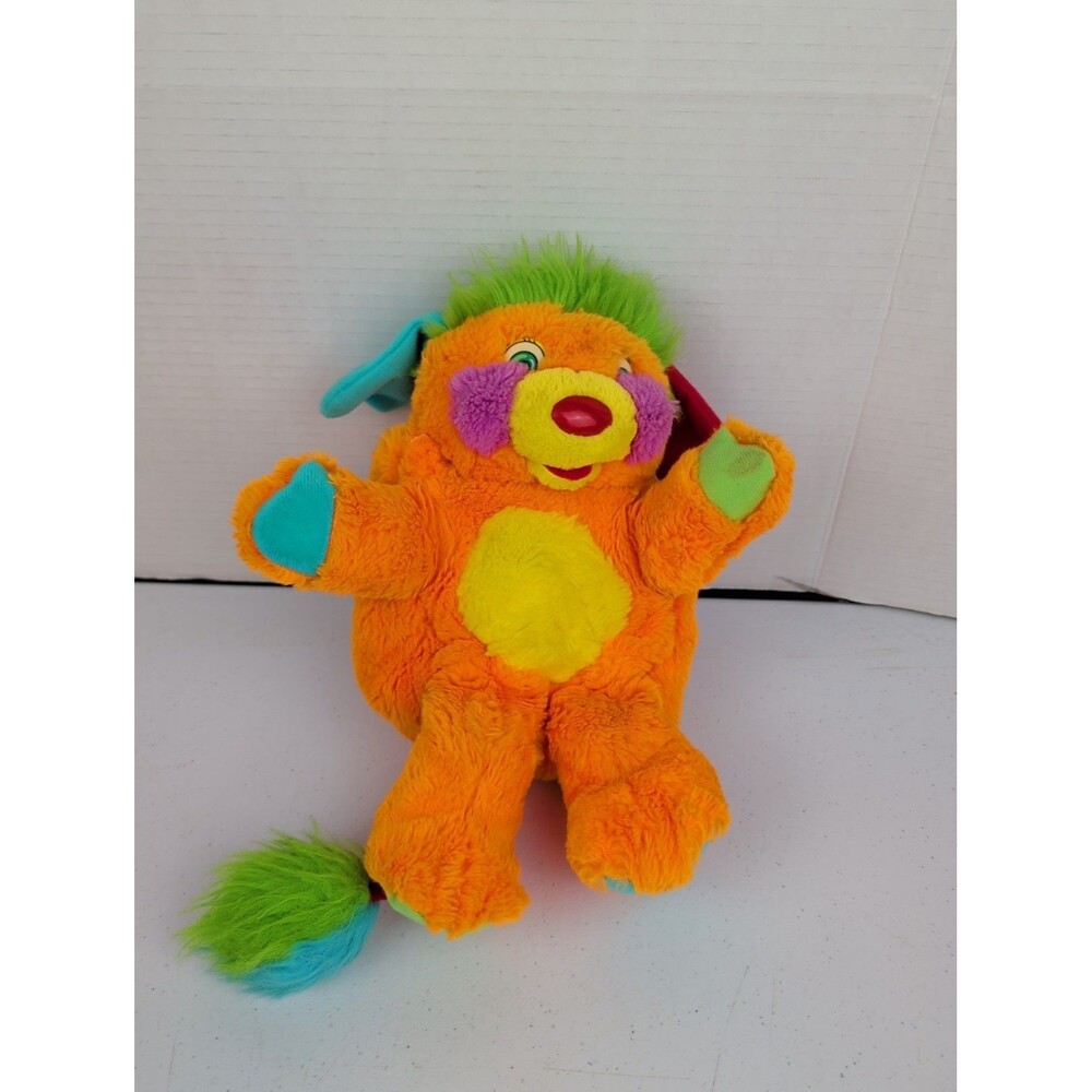 Popples Orange Puzzle Plush Stuffed Animal Rainbow Blue Yellow Purple Green 8"